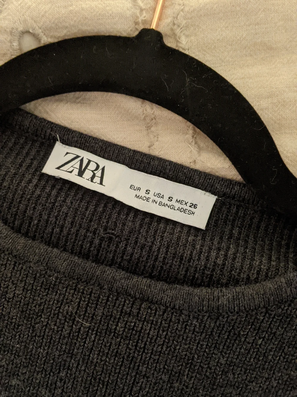 Zara Dark Grey Knit Sweater with Gold Buttons